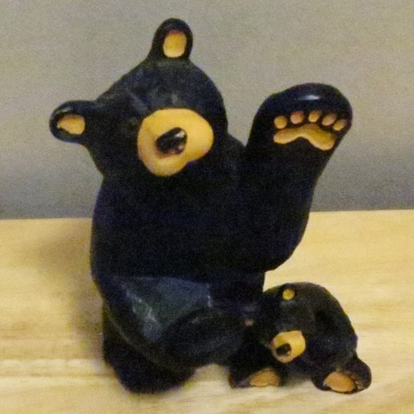 Big Sky Carvers Other - Bearfoots Bears Jeff Fleming Bic & Cubbie Card Pen Holder Resin Figurine Big Sky